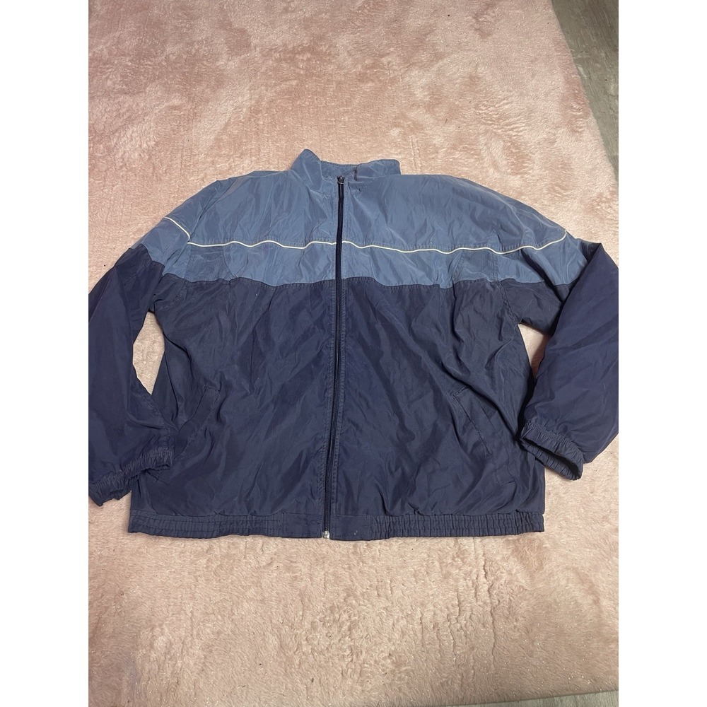 On Line‎ Jacket Men's Sz XXL Blue Windbreaker Lined Full Zip